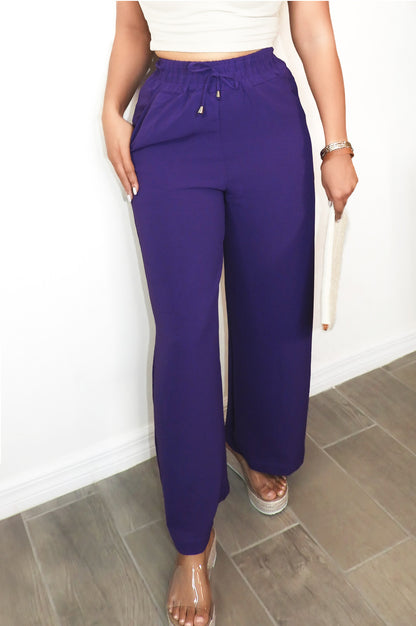 Paradise Wide-Leg Pants - Purple