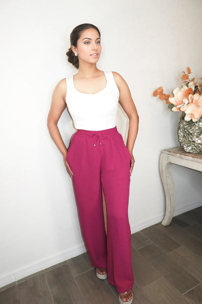 Paradise Wide-Leg Pants - Pink