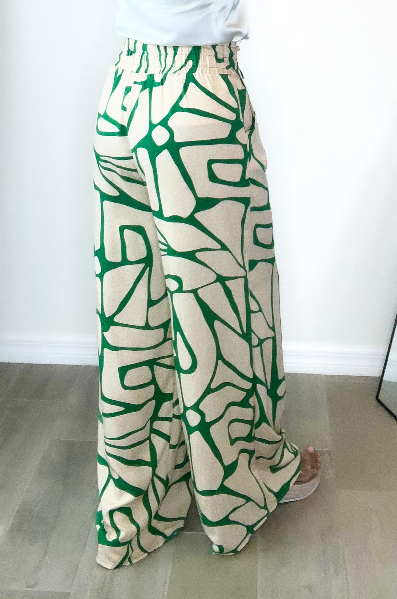 Geo Palazzo Pants | Green