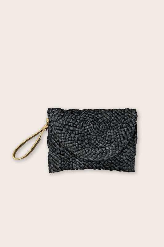 Straw Flap Envelope Clutch