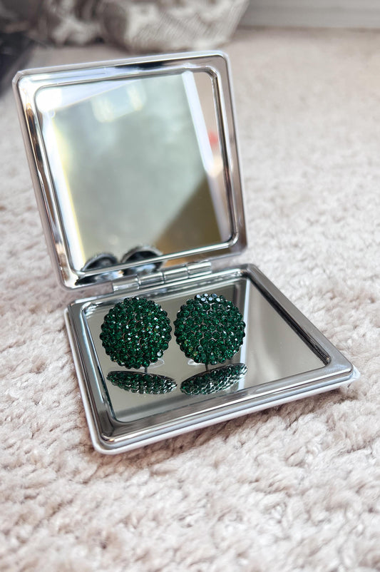 Spherelet Crystal Stud Earrings - Emerald