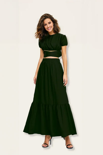 Helle 2-Piece Maxi Skirt Set - Black