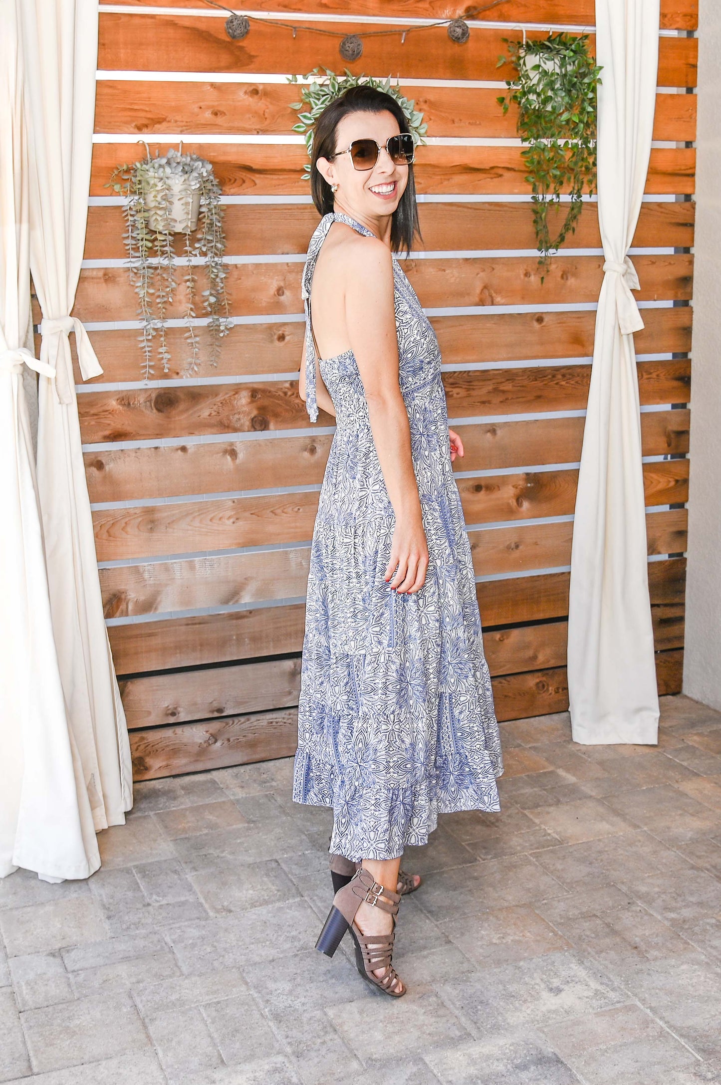 Indy Blue Halter Maxi Dress