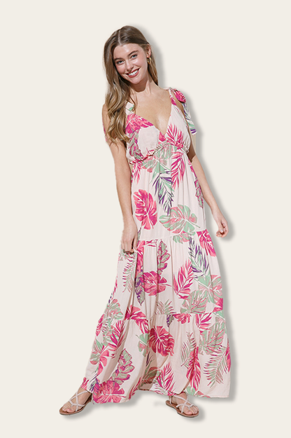 Pink Lemonade Tropical Maxi Dress