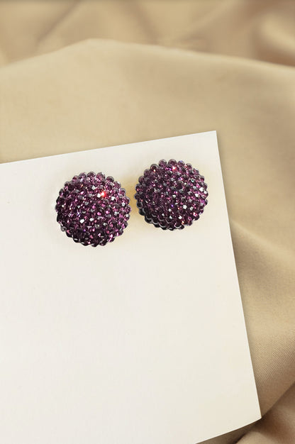 Spherelet Crystal Stud Earrings - Mulberry