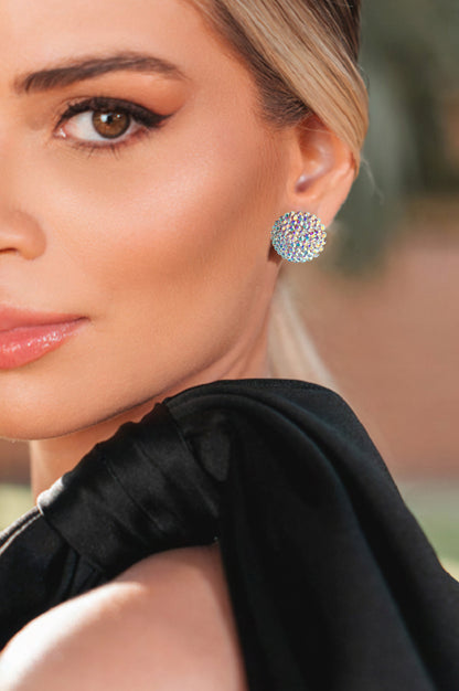 Spherelet Crystal Stud Earrings - Iridescent