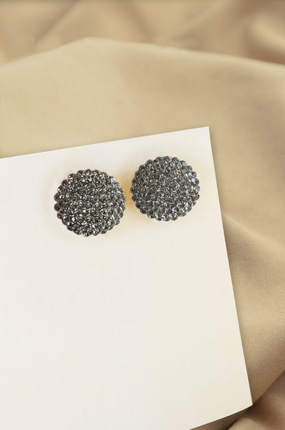 Spherelet Crystal Stud Earrings - Graphite