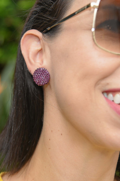 Spherelet Crystal Stud Earrings - Mulberry