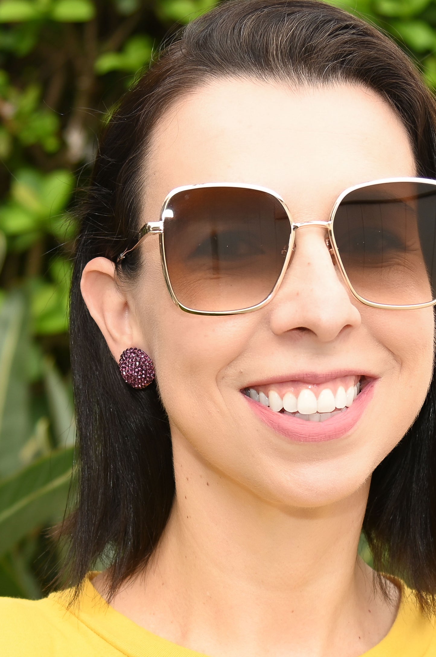 Spherelet Crystal Stud Earrings - Mulberry