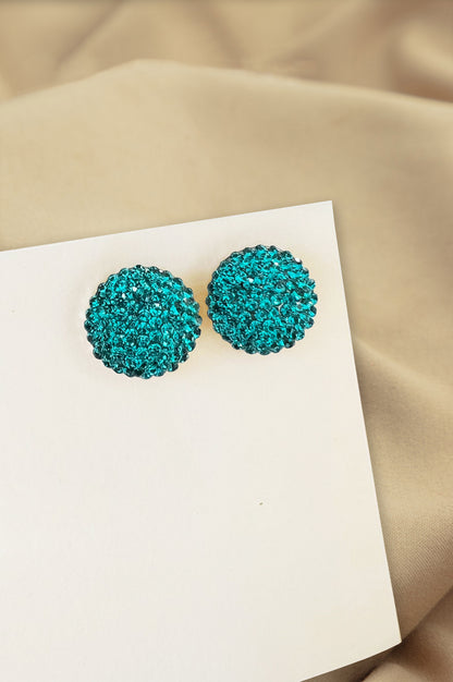 Spherelet Crystal Stud Earrings - Turquoise