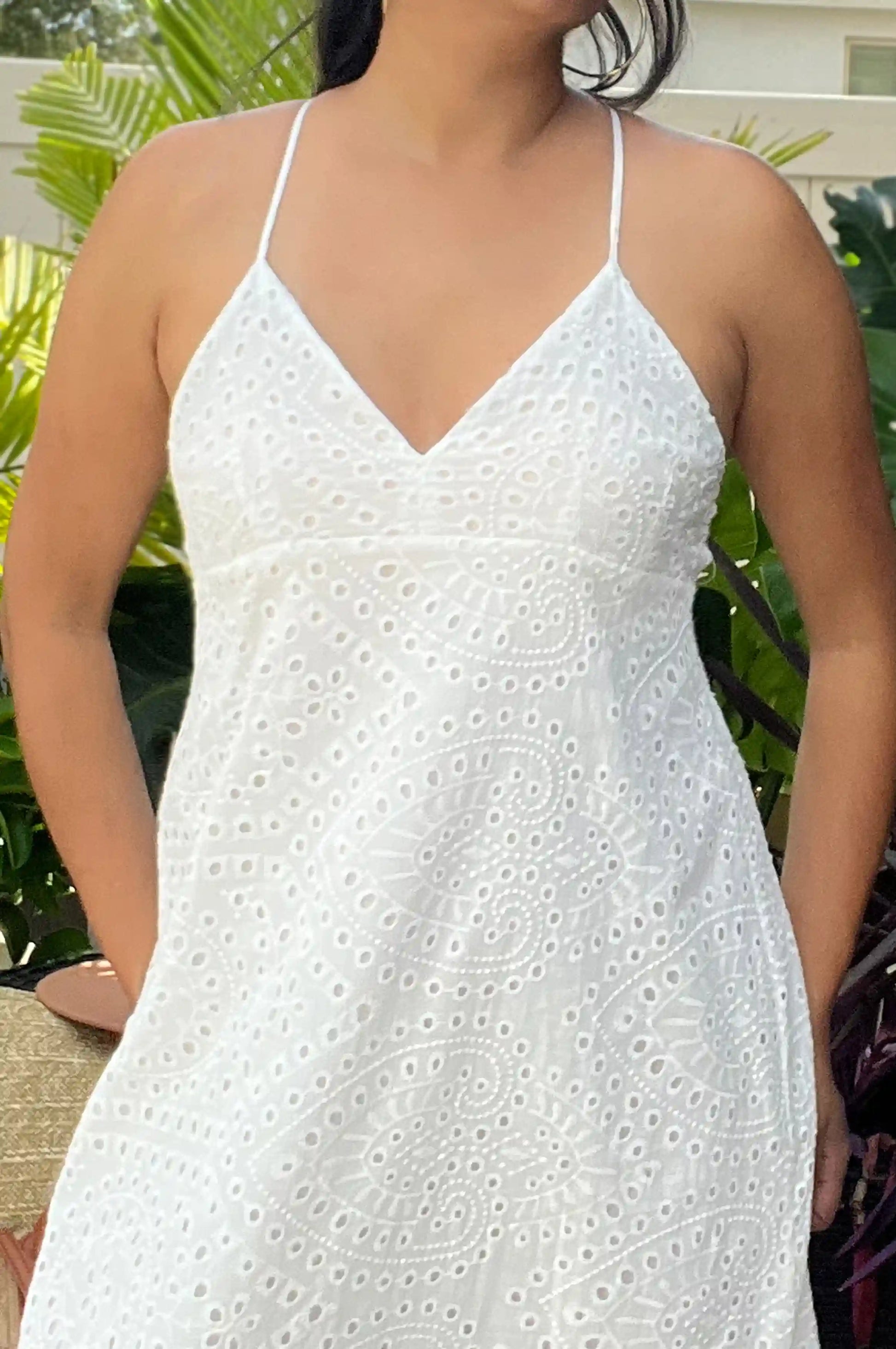 Zinnia Mid-Length Lace Dress White