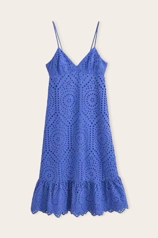 Zinnia Mid-Length Lace Dress Blue