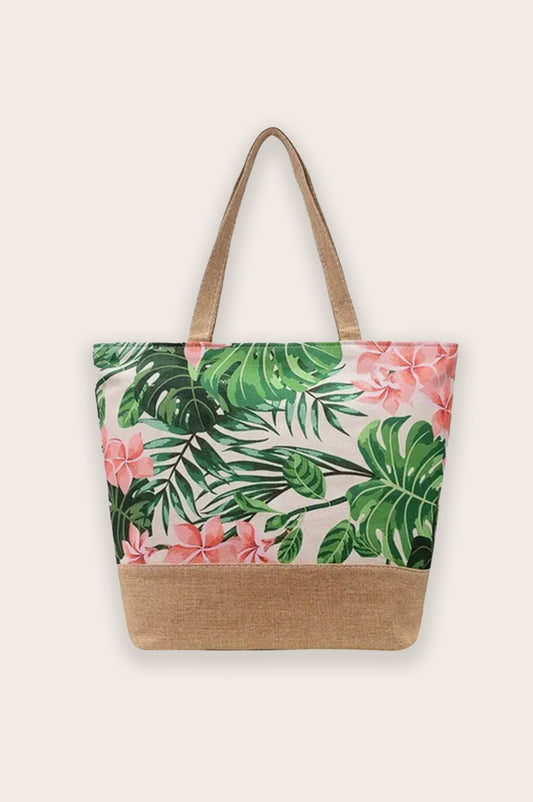 Hawaiian Vibes Beach Tote Canvas Bag