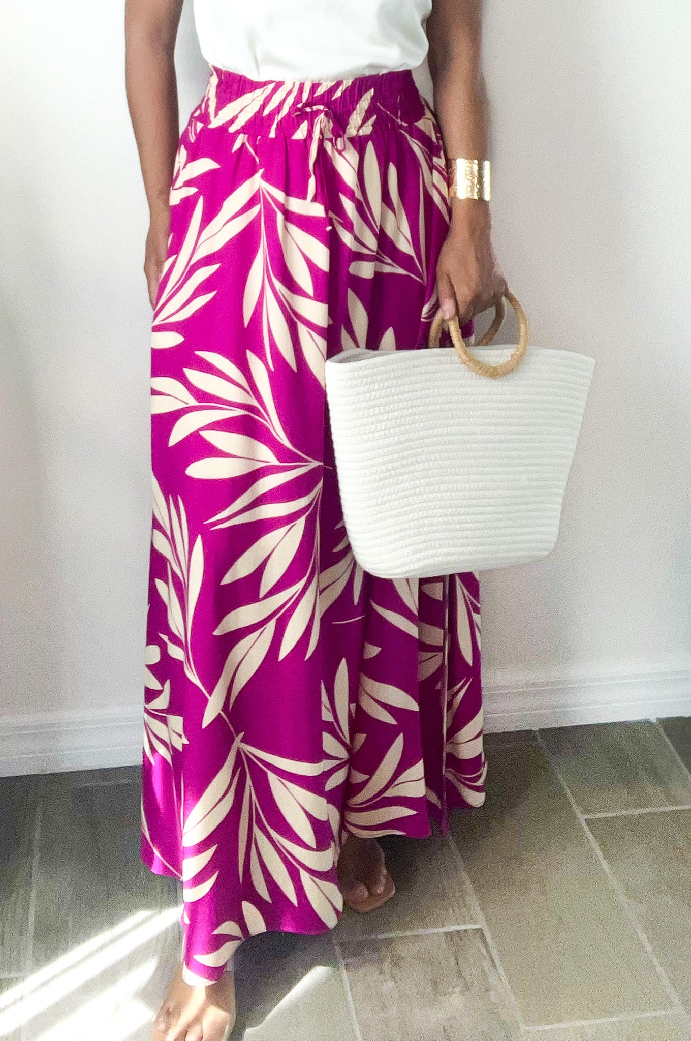 Vacay Hem Maxi Skirt | Magenta